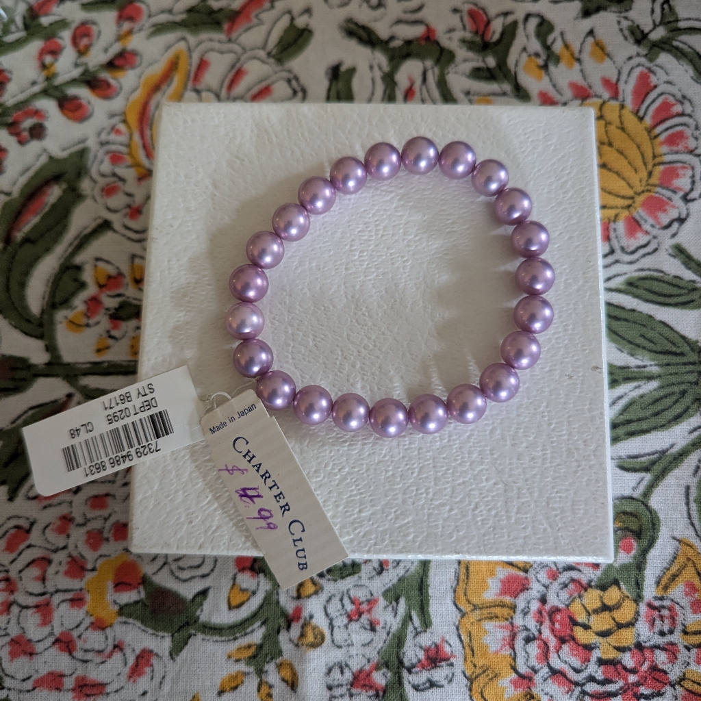 Charter Club Lavender Beaded Bracelet 5$